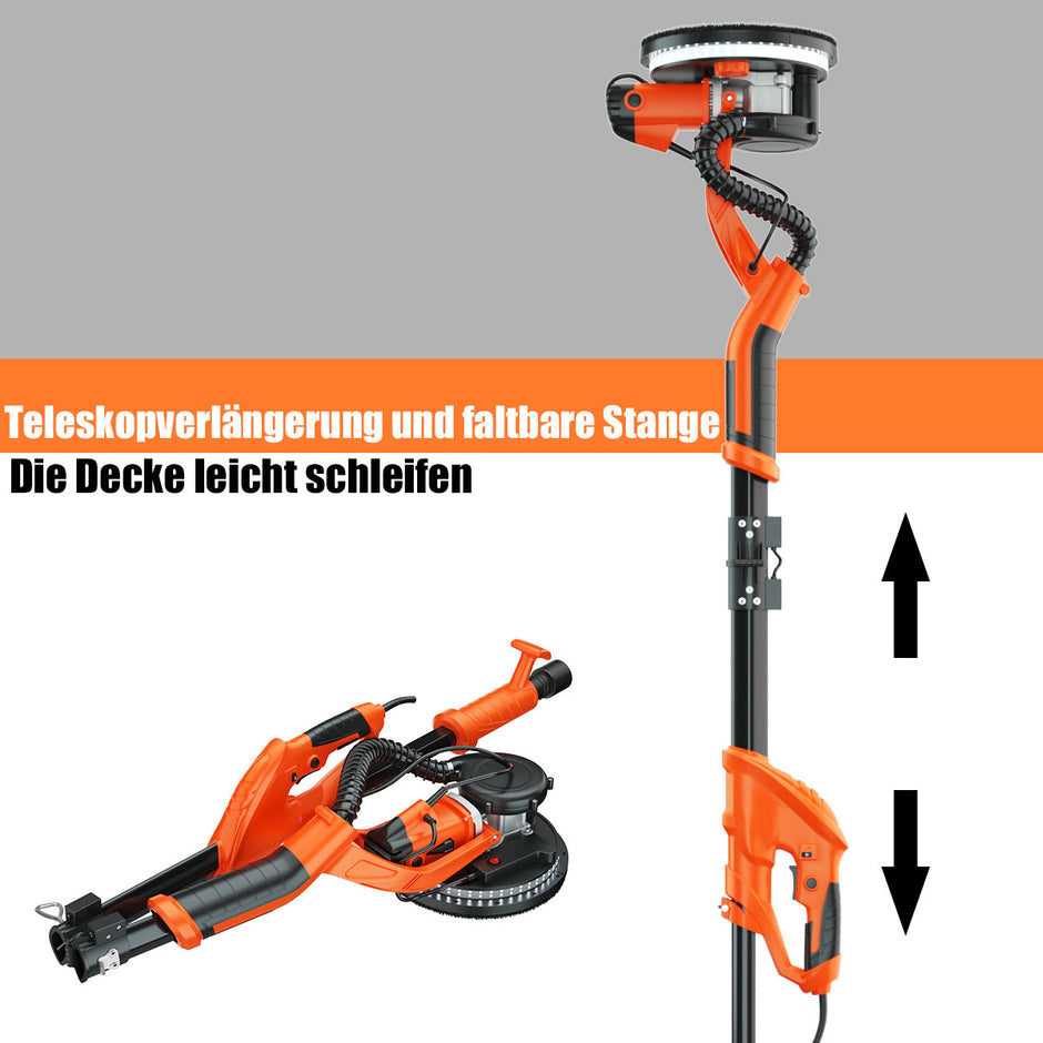 Rockenbauschleifer – takslipmaskin dammuppsamlingssystem väggslipmaskin 750W rpm – / 800-1750 / Ø 225 mm – Orange