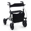 Rollator – hopfällbar och lätt med säte i aluminium upp till i rullstol – 136 kg 2 1 – Svart