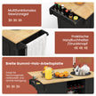 Köksvagn – med hopfällbar bänkskiva och roterande hjul djuplåda Kitchen Island Black – 4 – Svart