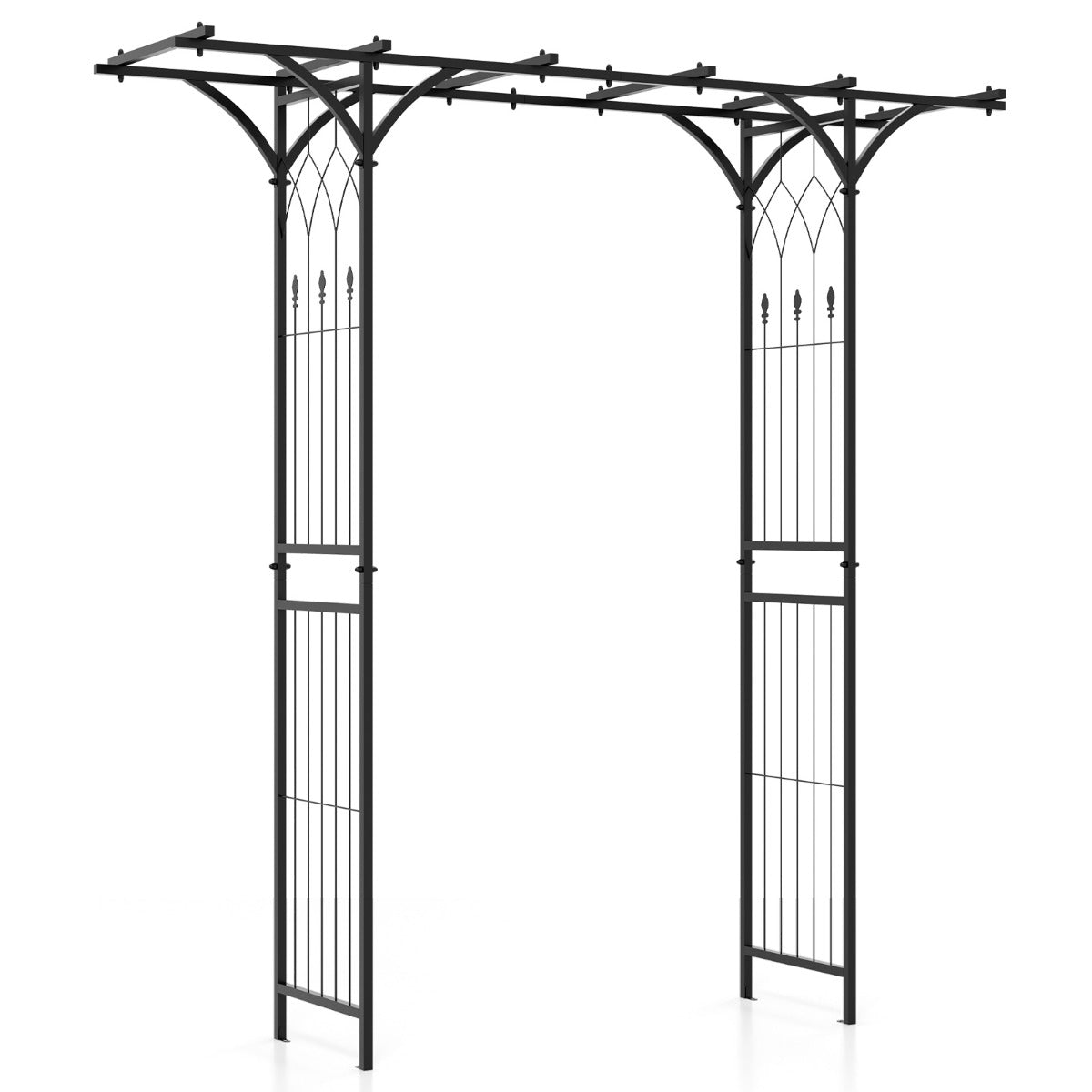 Rose – Arch Metal Garden för klätterväxter – 200 x 52 x 206 cm – Svart