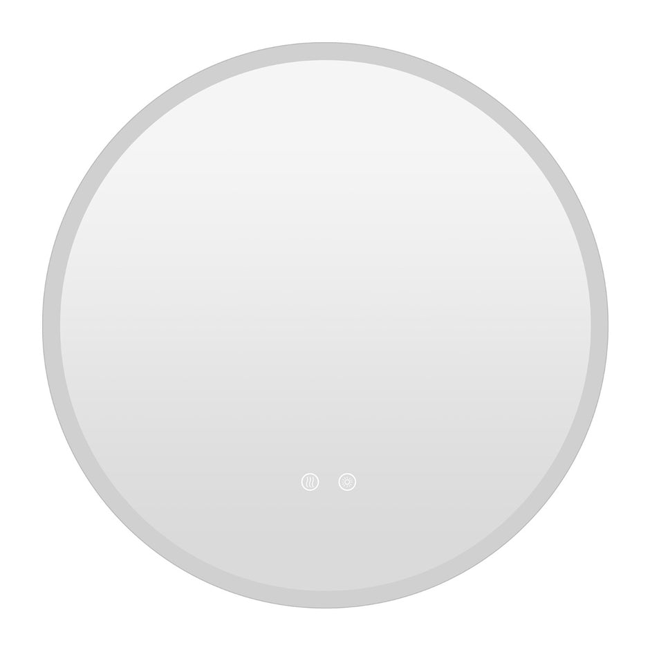 Runt – spegel med ljusfärger och steglös dimning anti immande – 3 Ø 60 cm – Silver