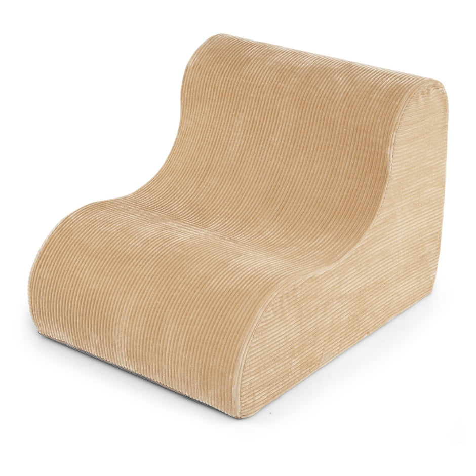 Säckfåtölj – böjd vilsoffa bekväm säckstol med överdrag – Beige
