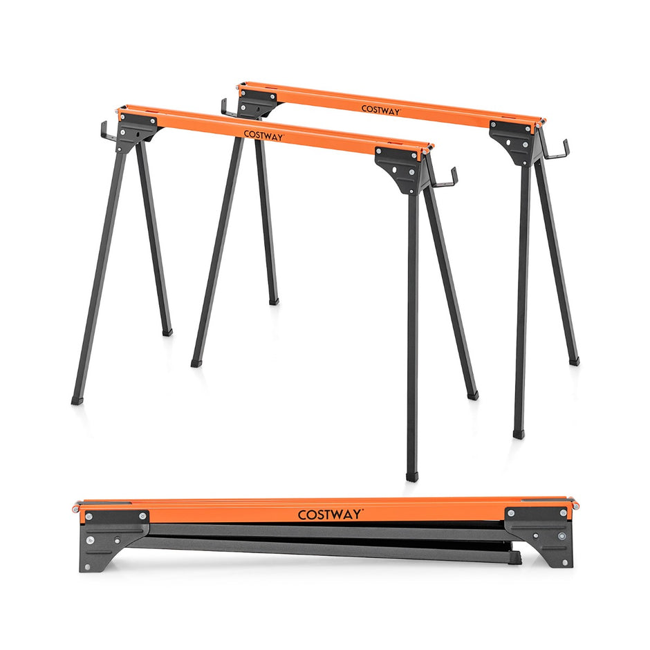såghäst – arbetsbock hopfällbar ställningsbock upp till lastkapacitet – 2 x 500 kg 96,5 x 47 x 76 cm – Orange