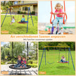 Gungram – med A ram dubbelsving metallram + – 249 x 185 x 181,5 cm – Blå och gul