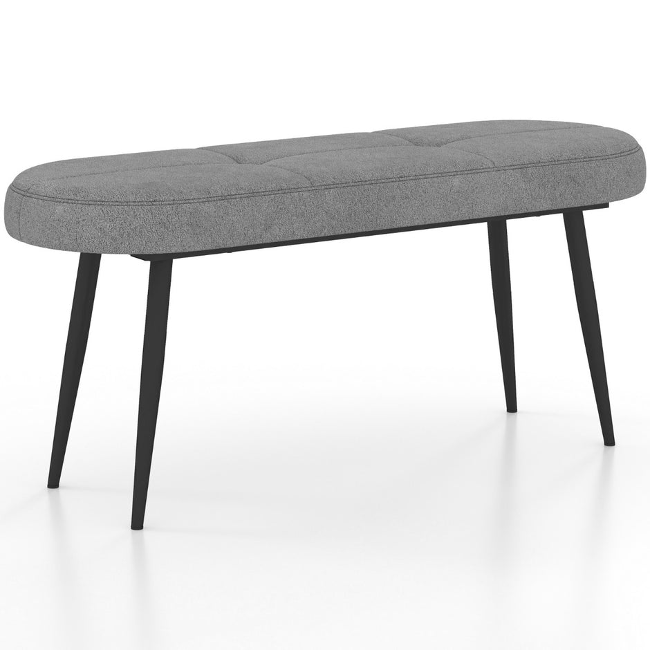 Bänk – med kudde och metallben Stoppad ottomansk upp till Lastkapacitet – 300 kg 113 cm – Grå