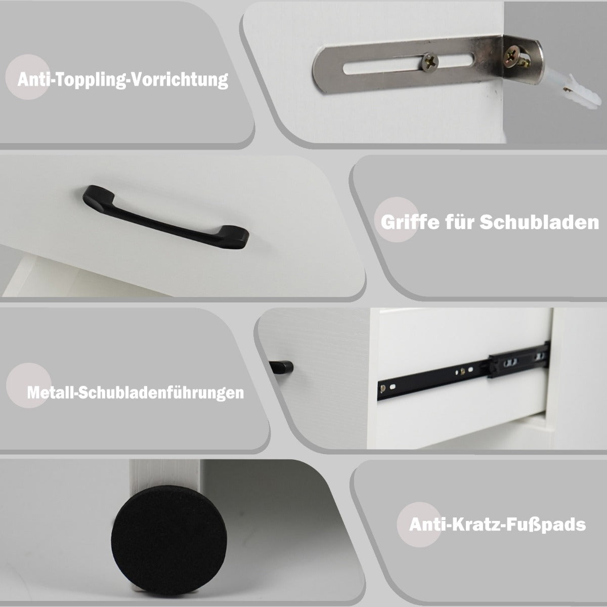 Sminkbord – med LED belysning färger justerbar ljusstyrka – 3 – Vit