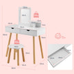 i – sminkbord för barn Skrivbord och pall med spegel – 2 1 70 x 37 x 100 cm – Vit