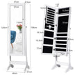 Smyckesskåp – Låsbart Smyckesspegelskåp med – 46 x 37 x 156 cm – Vit