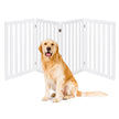 Hundspärr – hög paneler Skyddsport Trä Vikbar – 89 cm 4 – Vit