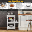 Serveringsvagn – Rullande köksö med bänkskiva – 47 x 39 x 85 cm – Vit