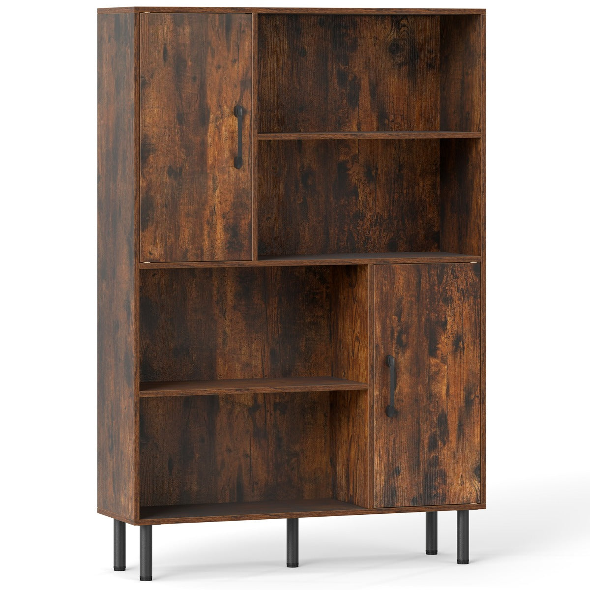 Sideboard – köksskåp med öppna fack och dörrar, byrå – 4 2 – Brun