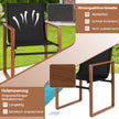 Set – med uteplatsstolar andningsbar sits och ryggstöd, trädgårdsstolar, svarta – 2 – Svart