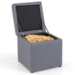 Pall – med förvaringsutrymme klädd lock grått – 40 x 40 cm – Grå