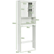 Badrumsskåp – Tvättmaskinsskåp med justerbar hylla – 63 x 23 x 168 cm – Vit