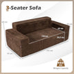 Korvdé – sitssoffa loveseat med högt ryggstöd, breda armstöd och djup sittplats – 3 – Brun
