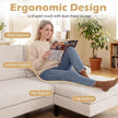U – formad soffa för personer, Cloud med tyg i kord, modern – 5-6 – Beige