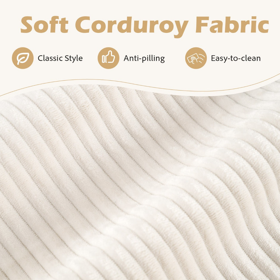 U – formad soffa för personer, Cloud med tyg i kord, modern – 5-6 – Beige