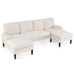 U – formad soffa för personer, Cloud med tyg i kord, modern – 5-6 – Beige
