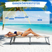 Justerbar – solstol Hopfällbar strandstol med kudde – 194 x 61 x 35,5-86,5 cm – Beige