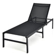 Justerbar – solstol utomhus – 64 x 198 x 67-103 cm – Svart