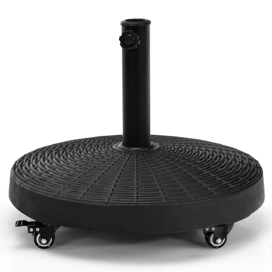 Parasollbas – med hjul Market Paraplyställ Runt – Ø 52 cm 23 kg – Svart