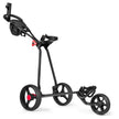 hjulig – golfvagn Vikbar i järn med justerbart TPR handtag Metall – 3 – Svart
