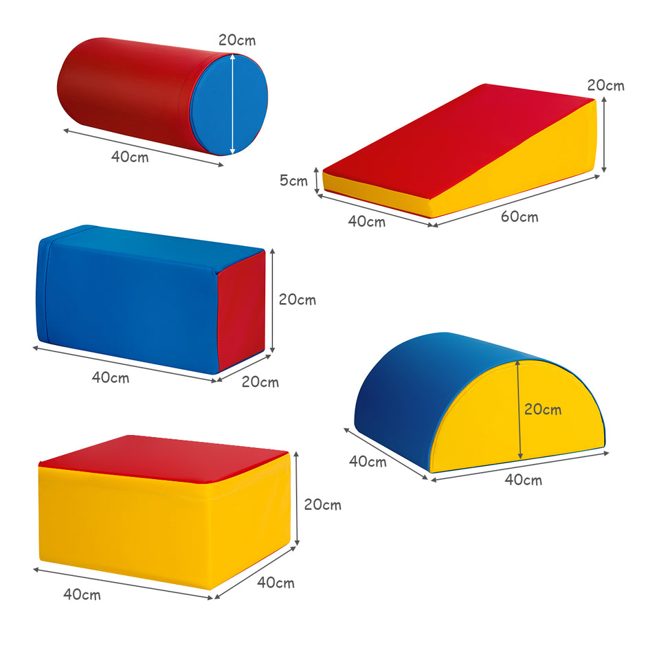 stycken – Byggklossar av skum för att leka och klättra Jättebyggstenar Färgglada – 5 – Färgglad