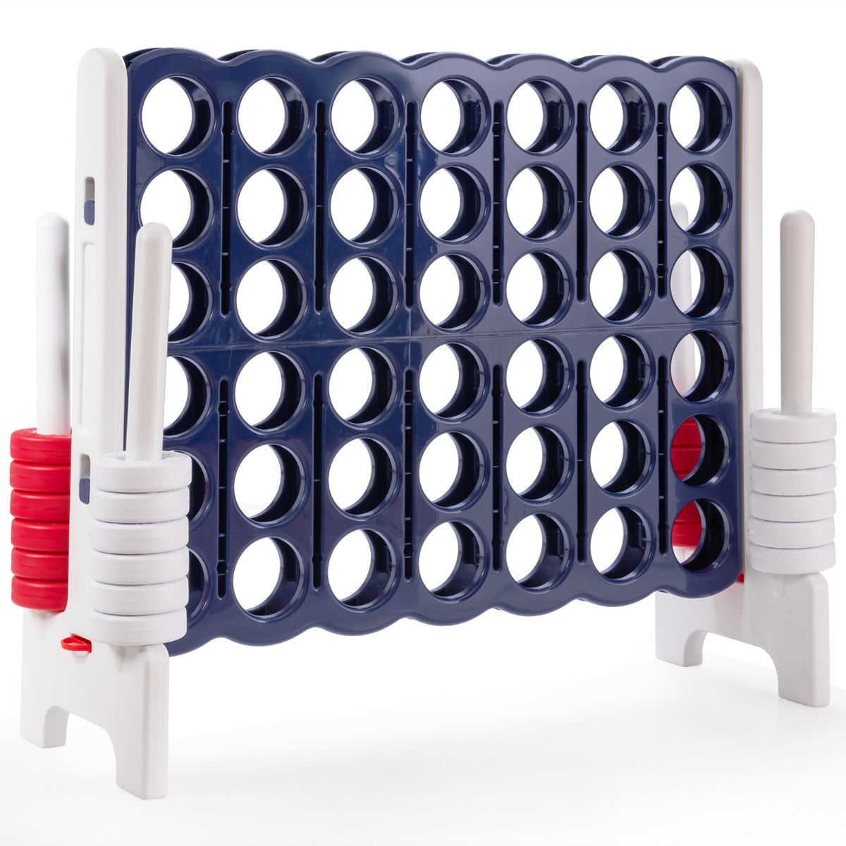 Fyra – i rad spel vinster med jumboringar vit + – 4 42 120 x 42 x 104 cm – Mörkblå