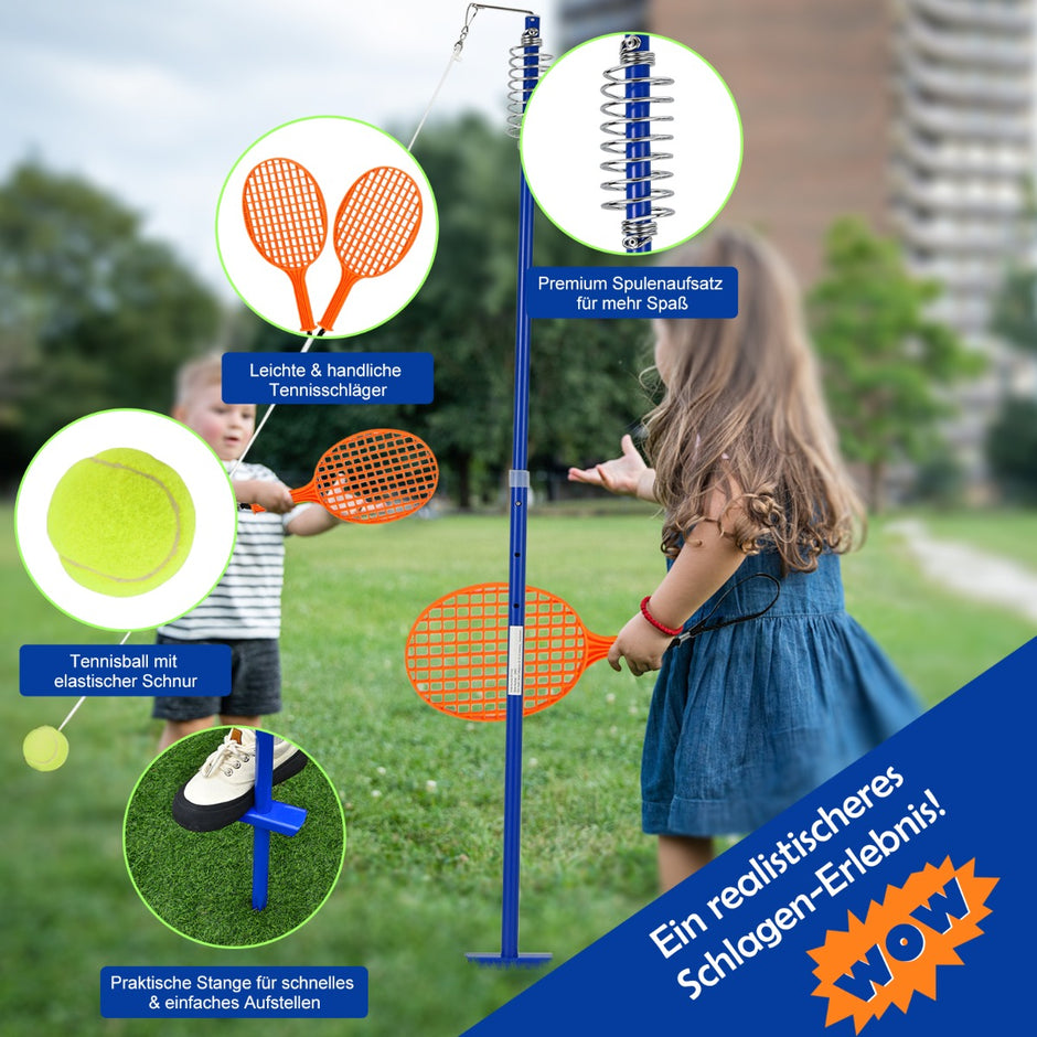 Bärbart – Tetherball Set nivåer justerbart med boll Twistball – 3 – Blå
