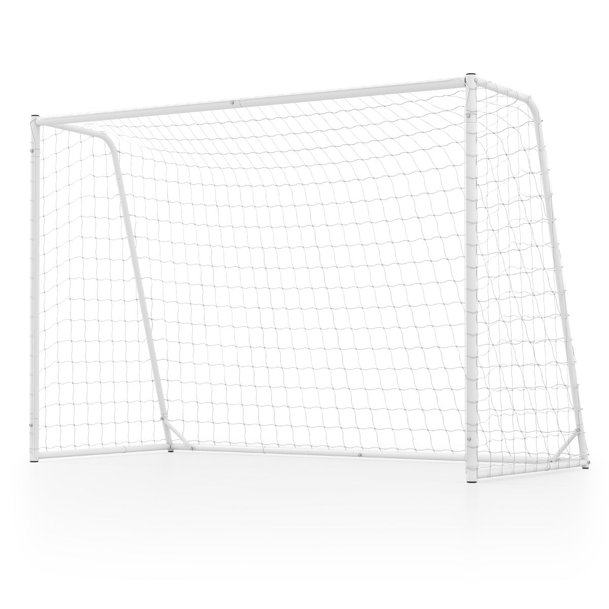 Fotbollsmål – med stabil metallram och PE nät cm, vitt. – 300 x 204 – Vit