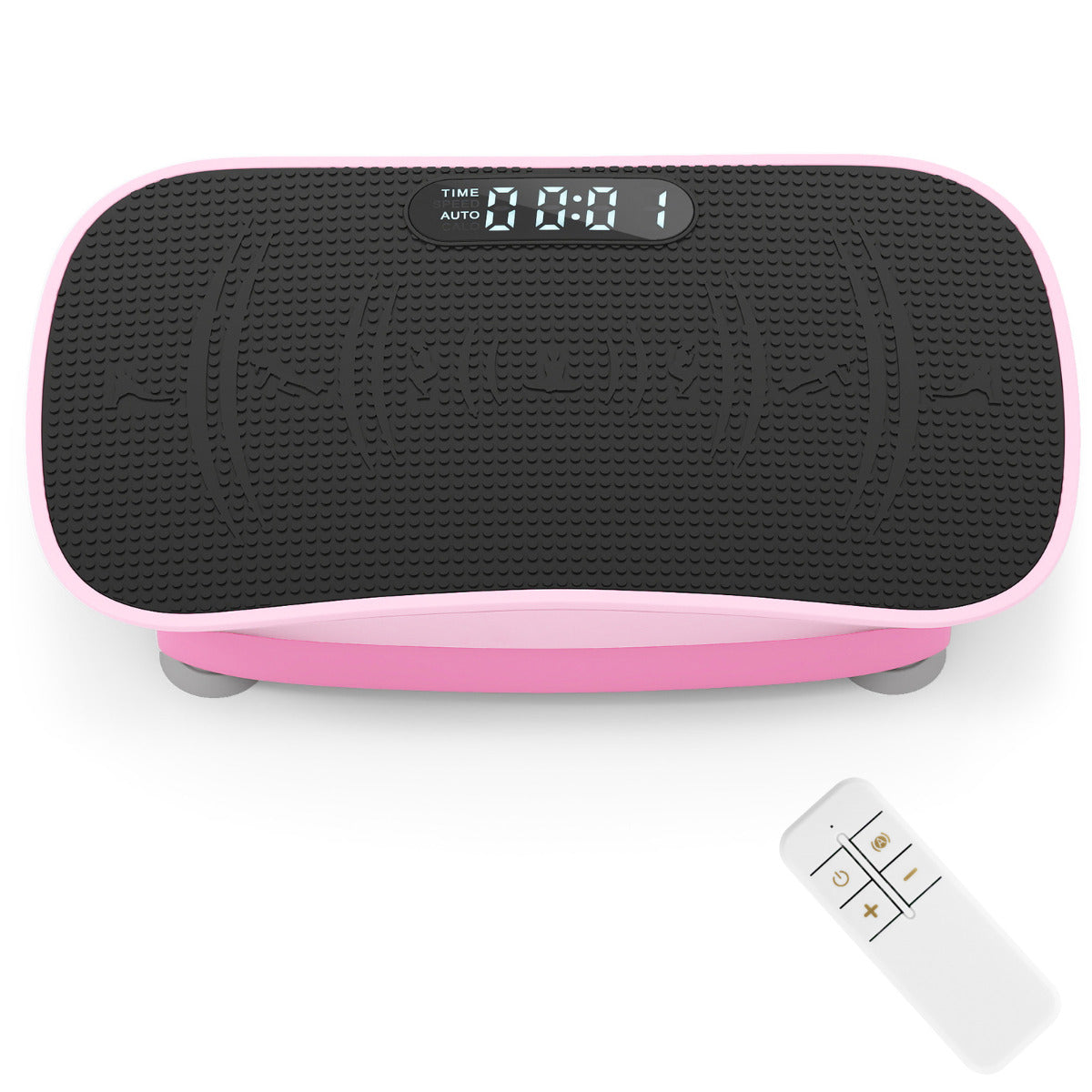 Vibrationsplatta – med Hastighetsnivåer och Fjärrkontroll Vibrationstränare LED Display – 10 – Rosa