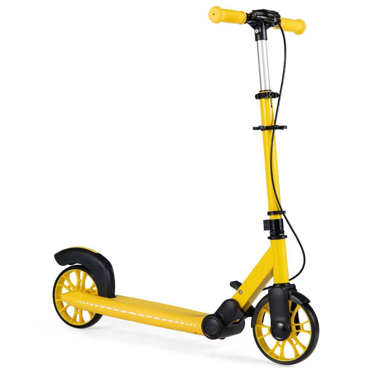 Hopfällbar – sparkcykel med lysande hjul och ställ Höjjusterbar – 2 – Gul