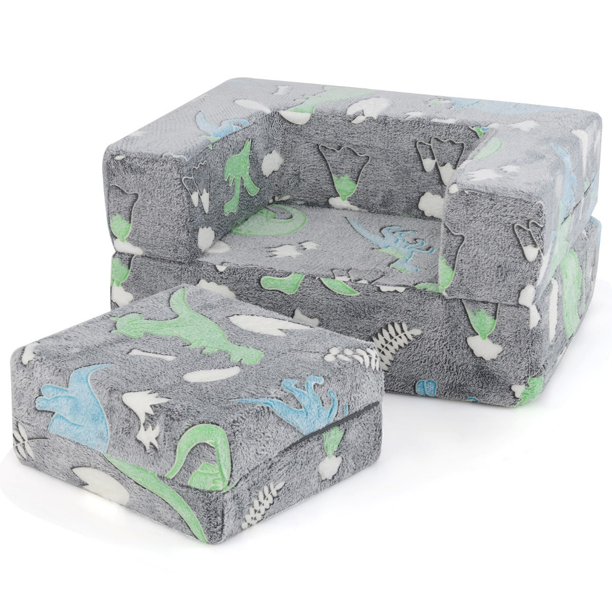 Modulär – barnsoffa glöd i mörkret leksoffa modulsoffa – 71 x 53 x 34,5 cm – Grå
