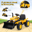 Mobil – barngrävmaskin med justerbar grävskopa för från till år – 3 8 – Gul