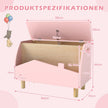 Leksakslåda – i trä med hyllplan lock – 60 x 30 x 44 cm – Rosa