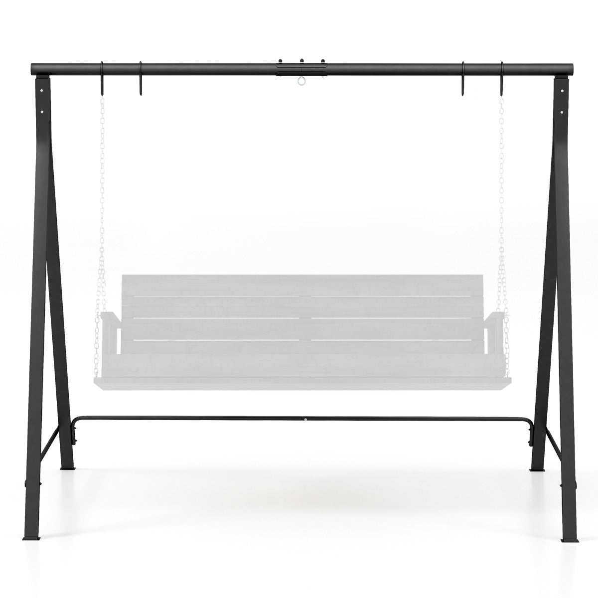 Gungstativ – i metall med hängande ringar Gungställning – 5 210 x 115 x 175 cm – Svart