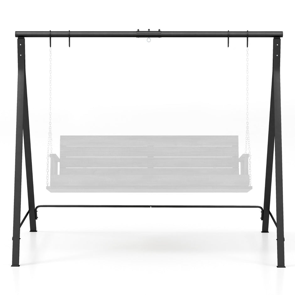 Gungstativ – i metall med hängande ringar Gungställning – 5 210 x 115 x 175 cm – Svart