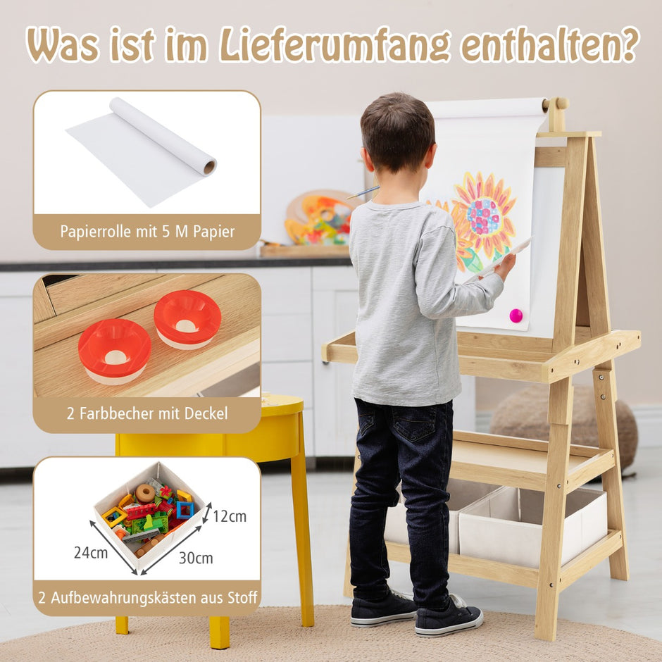 i – barnstafli dubbelsidig whiteboard och svarta tavla ritpapper Naturligt – 3 1 – Natur