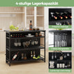 Hemma – Barskåp med öppna hyllor och Vinställ Glashållare Kökshylla – 4 – Svart