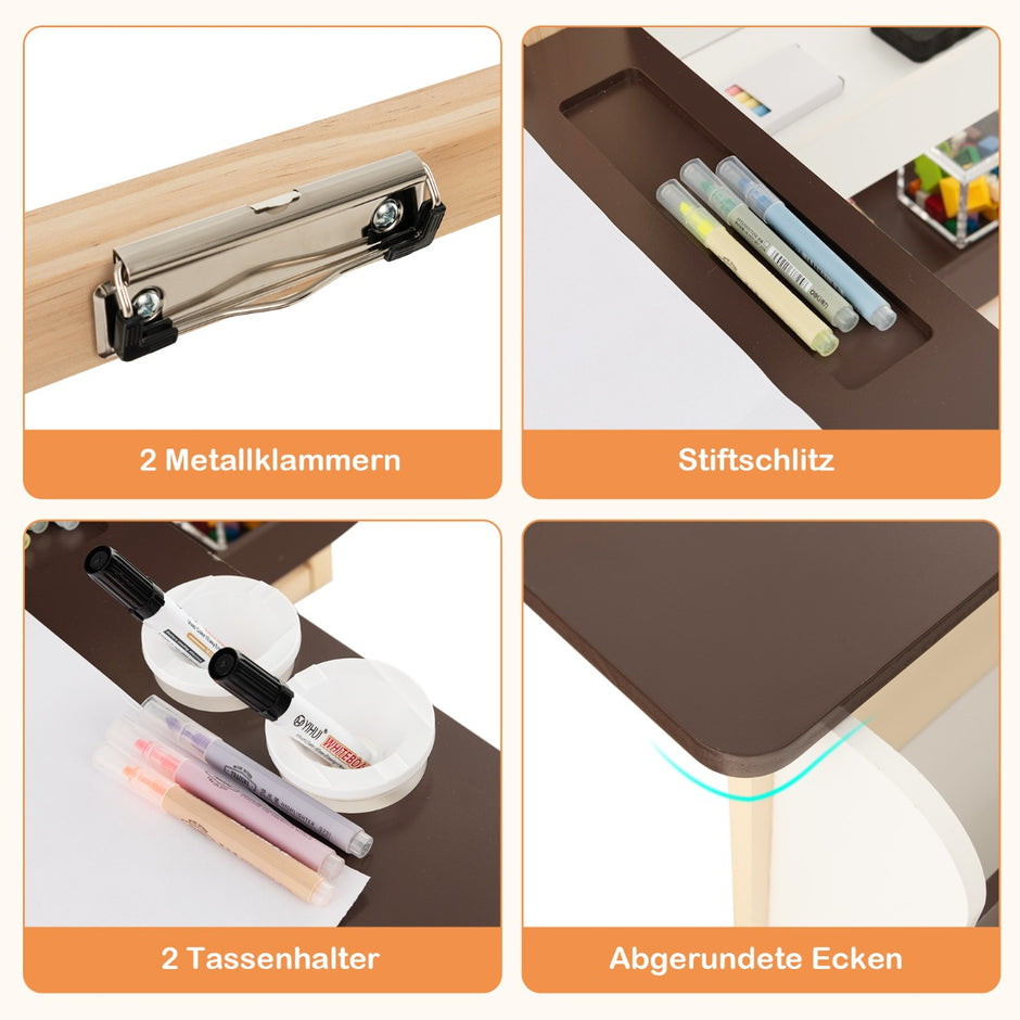 i – barn staffli set med dubbelsidig svarta tavla och whiteboard pappersrulle – 6 1 – Kaffe