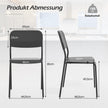 Set – med matstolar ryggstöd och metallben Stapelbara köksstolar i PP – 4 – Svart
