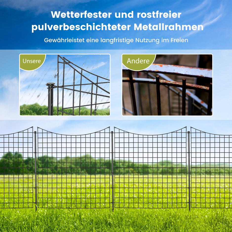 stycken – dekorativt trädgårdsstaket av metall landskapsstaket högt – 5 98 cm – Svart