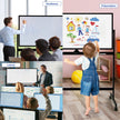 Dubbelsidig – magnetisk mobil whiteboard rullande för kontor – Svart