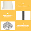 Golvlampa – med sockel och lampskärm för läsning Beige+silver – 35,5 x 152 cm – Brun