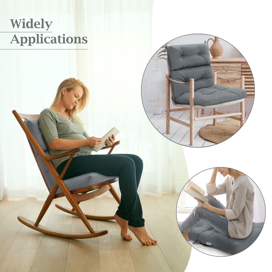 pack – i sittdynor för stol sittdyna med höjdjusterbar ryggstöd – 2 2 1 – Grå