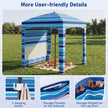 Strandtält – Höjdjusterbar Sidevägg Sandsäckar Bärväska Camping – 185 x 185 cm – Blå