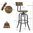 Barstol – Industrial Set med Roterbar och höjdjusterbar – 2 – Brun