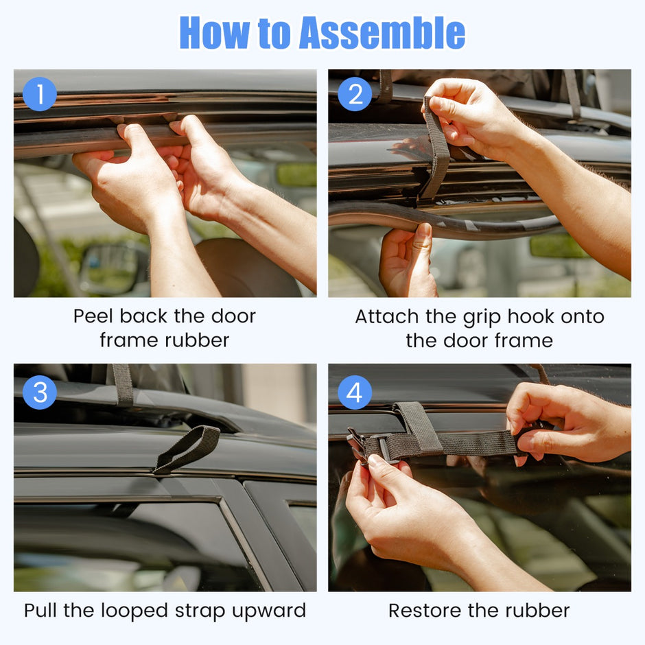 600L – takbox för bil med dörrhakar och sifferlås, skridsäker matta transportväska Takkoffert – 6 – Grå