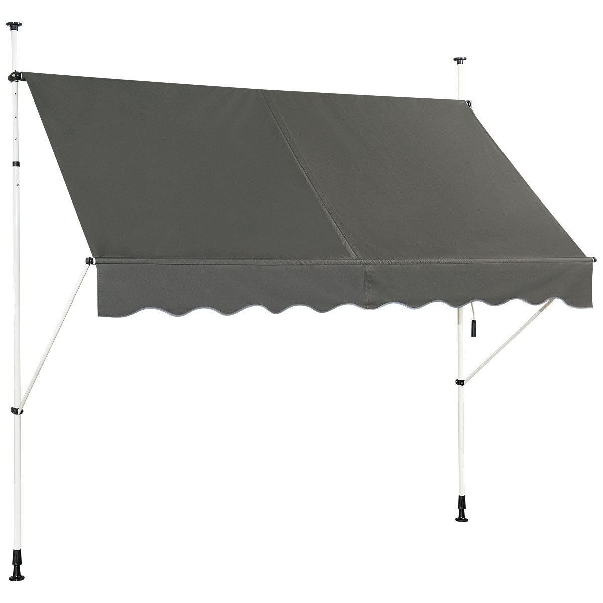 Spännmarkis – balkong höjdjusterbar med handvev solskydd – 250 x 120 cm – Grå