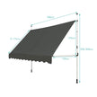 Markisklämma – solskydd UV beständig höjdjusterbar vattenavvisande – 300 x 120 cm – Grå